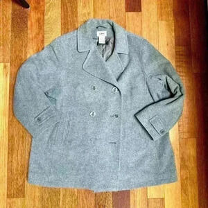 L.L. Bean | Women’s Grey Classic Lambswool Peacoat Jacket  Size 2X